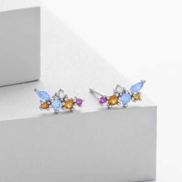 Multicolor Floral Stud Earrings