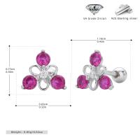 Pink Floral Stud Earrings