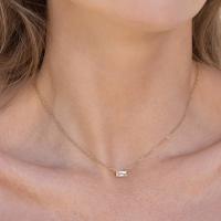 Gold Bezel-Set Diamond Pendant Necklace