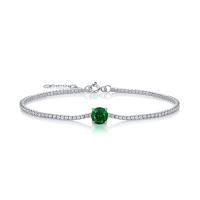 Silver Emerald Tennis Bracelet