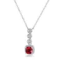 925 Silver Ruby Pendant Necklace