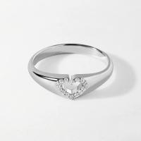 Silver Heart Motif Band Ring
