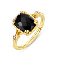 Gold Onyx Solitaire Ring