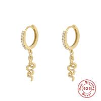 Gold-Plated Snake Motif Huggie Earrings