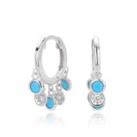 Silver Turquoise Hoop Earrings