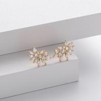 Gold Geometric Cubic Zirconia Stud Earrings