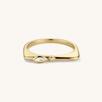 Gold Bezel-Set Geometric Band