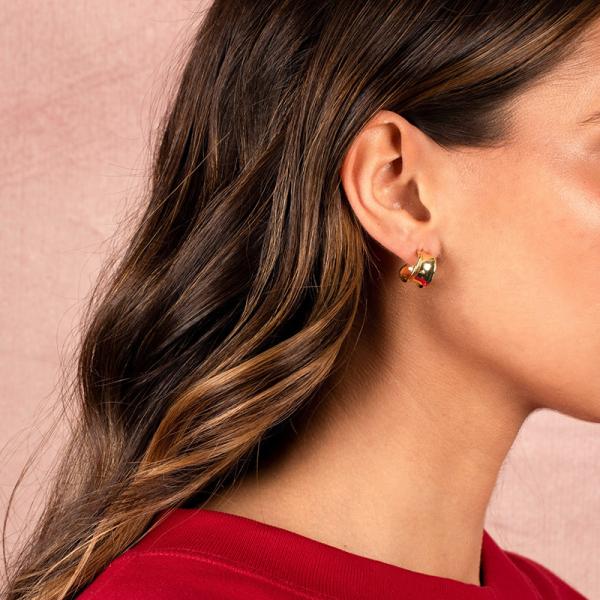 Multicolor High-Polish Huggie Earrings