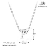 Silver-Finish Letter 'P' Pendant Necklace