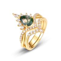 Gold-Plated Green Stone Statement Ring