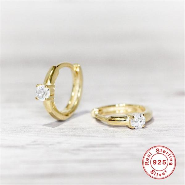 Gold-Tone Crystal Huggie Earrings