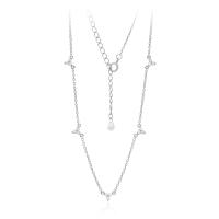 Layered Silver Cubic Zirconia Necklace