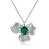 Emerald Floral Pendant Necklace