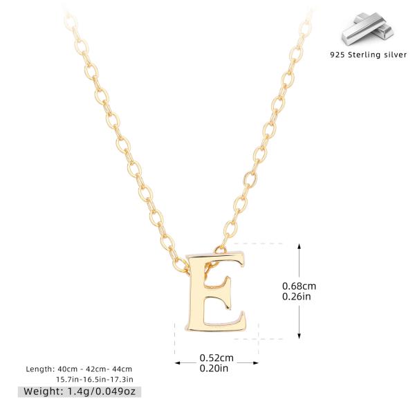 Gold Letter 'E' Pendant Necklace