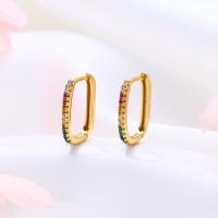 Gold-Tone Rainbow Huggie Earrings