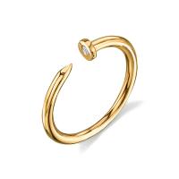 Gold Bezel-Set Open Band Ring