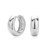 Silver High-Polish Huggie Earrings