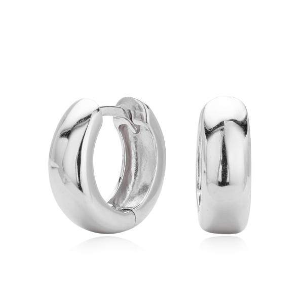 Silver High-Polish Huggie Earrings
