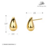 Gold Teardrop Stud Earrings