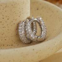 Silver-Tone Pavé Huggie Earrings