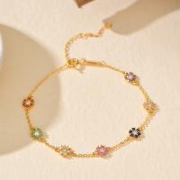 Gold Floral Station Bracelet
