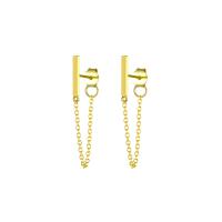 Gold-Tone Minimalist Chain Dangle Earrings