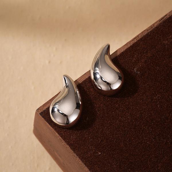 Silver Abstract Stud Earrings