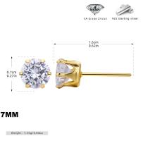 Medium Gold Zirconia Stud Earrings