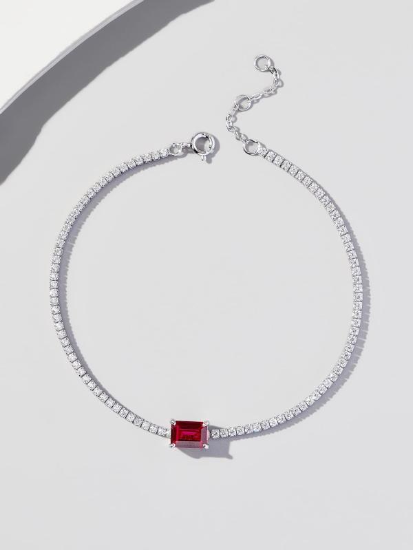 Silver Ruby Tennis Bracelet