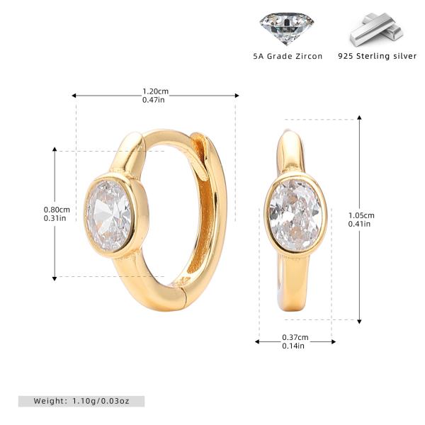 Gold Zirconia Huggie Earrings