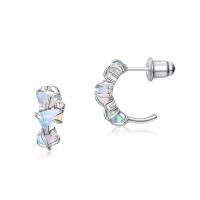 Abstract Opal Huggie Earrings