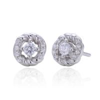 Silver Twist Design Stud Earrings