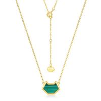 Green Jade Geometric Pendant Necklace
