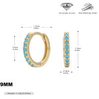 Gold Turquoise Huggie Earrings