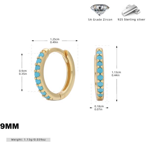 Gold Turquoise Huggie Earrings