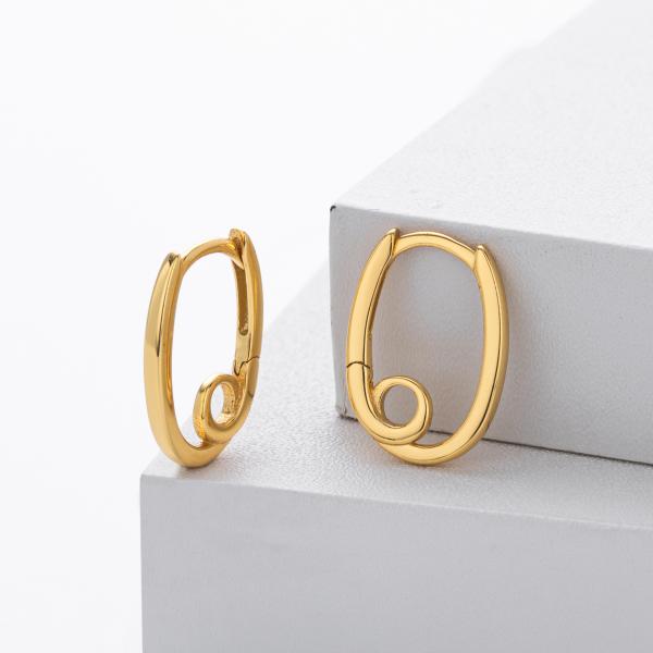 Gold High-Polish Huggie Earrings