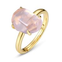 Pink Resin Gold Solitaire Ring