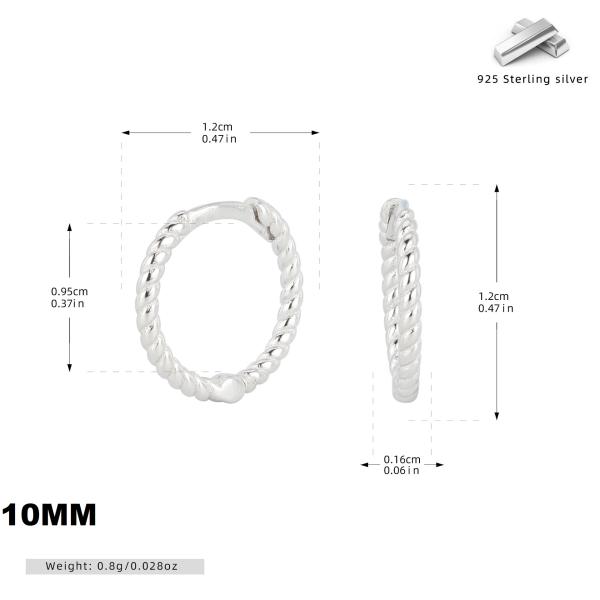 Silver-Tone Twisted Huggie Hoop Earrings