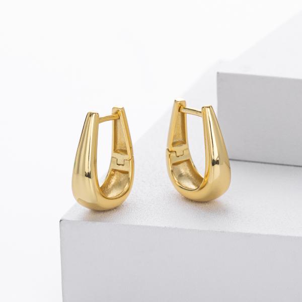 High-Polish Gold Huggie Earrings