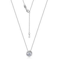 Minimalist Bezel-Set Silver Necklace
