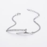 Silver Pavé Bar Chain Bracelet