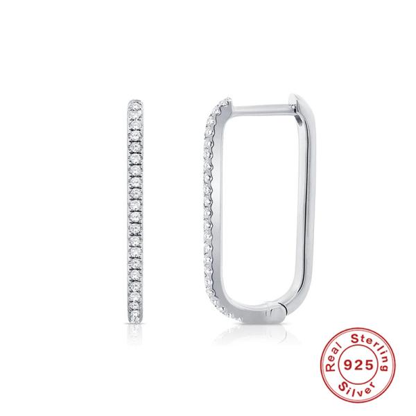 925 Silver Pavé Small Hoop Earrings