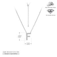 Silver Zirconia Letter F Pendant Necklace