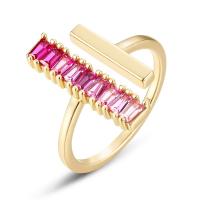 Gold Geometric Pink Stone Band Ring