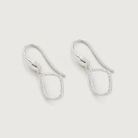 Silver Geometric Pavé Dangle Earrings