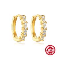 Gold-Plated Cubic Zirconia Huggie Earrings