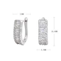 Geometric Silver Huggie Earrings