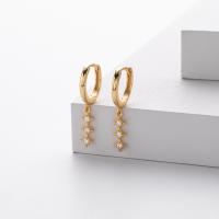 Gold Geometric Dangle Huggie Earrings