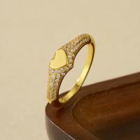 Gold Heart Pavé Ring