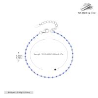 Silver Blue Beaded Chain Bracelet